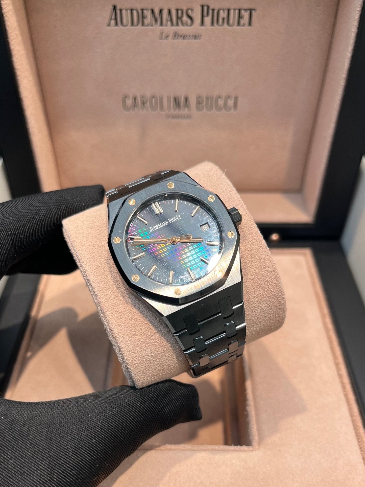 Audemars Piguet Royal Oak Black Ceramic Rainbow Dial Limited Edition 77350CE.OO.1266CE.02.A