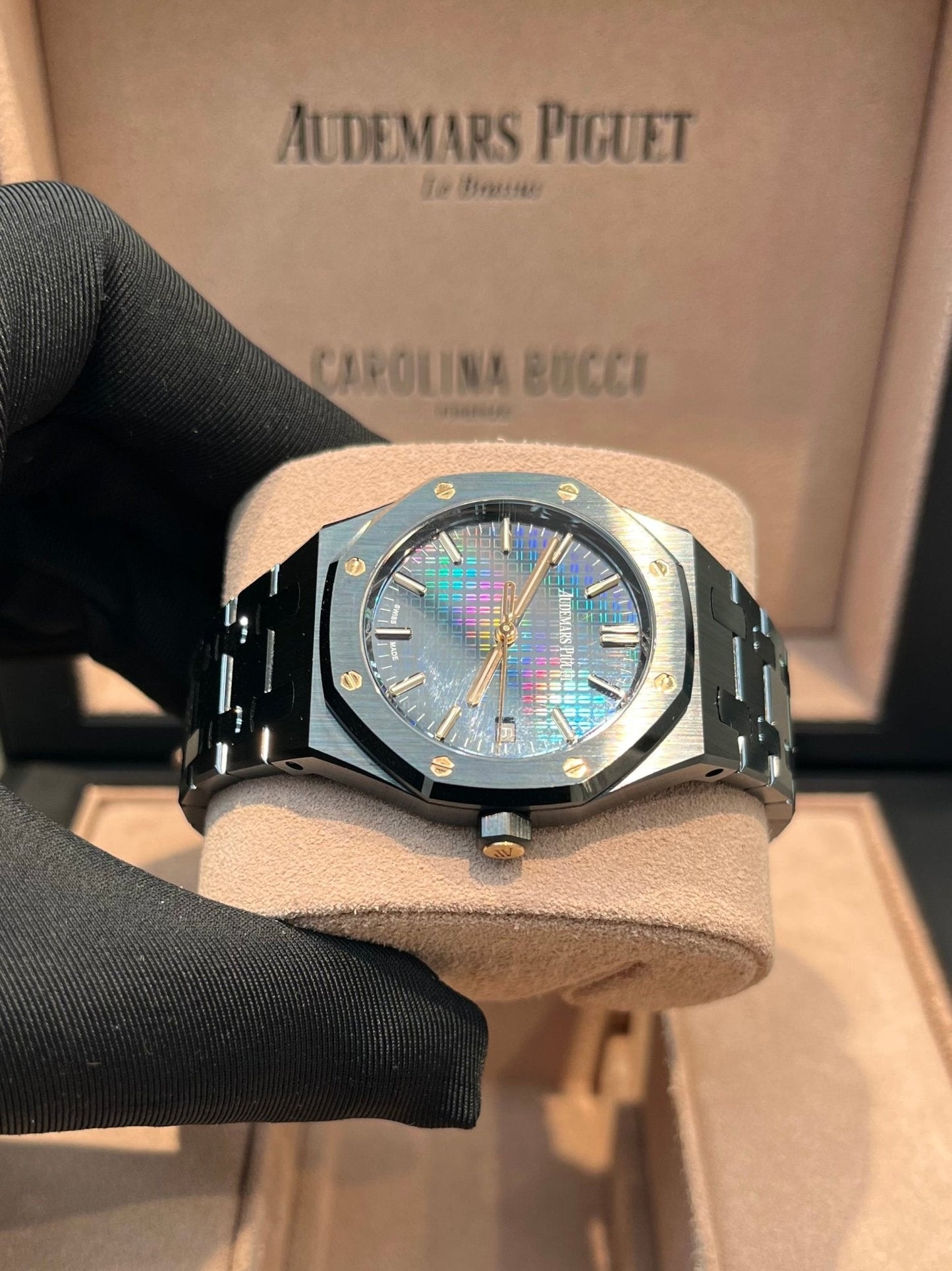 Audemars Piguet Royal Oak Black Ceramic Rainbow Dial Limited Edition 77350CE.OO.1266CE.02.A