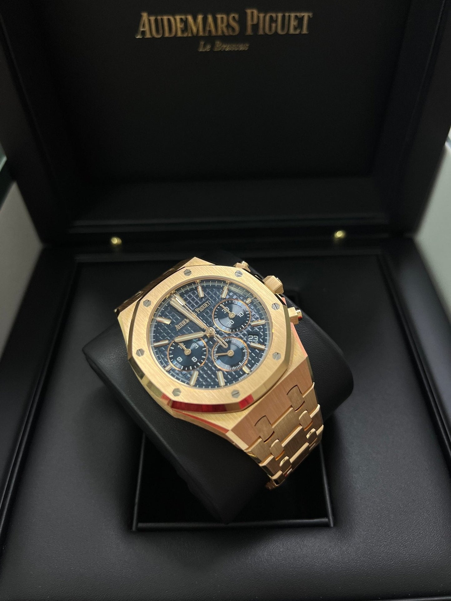 Audemars Piguet Royal Oak Chronograph Selfwinding Chronograph Blue Dial Rose gold 38mm Reference # 26715OR.OO.1356OR.01