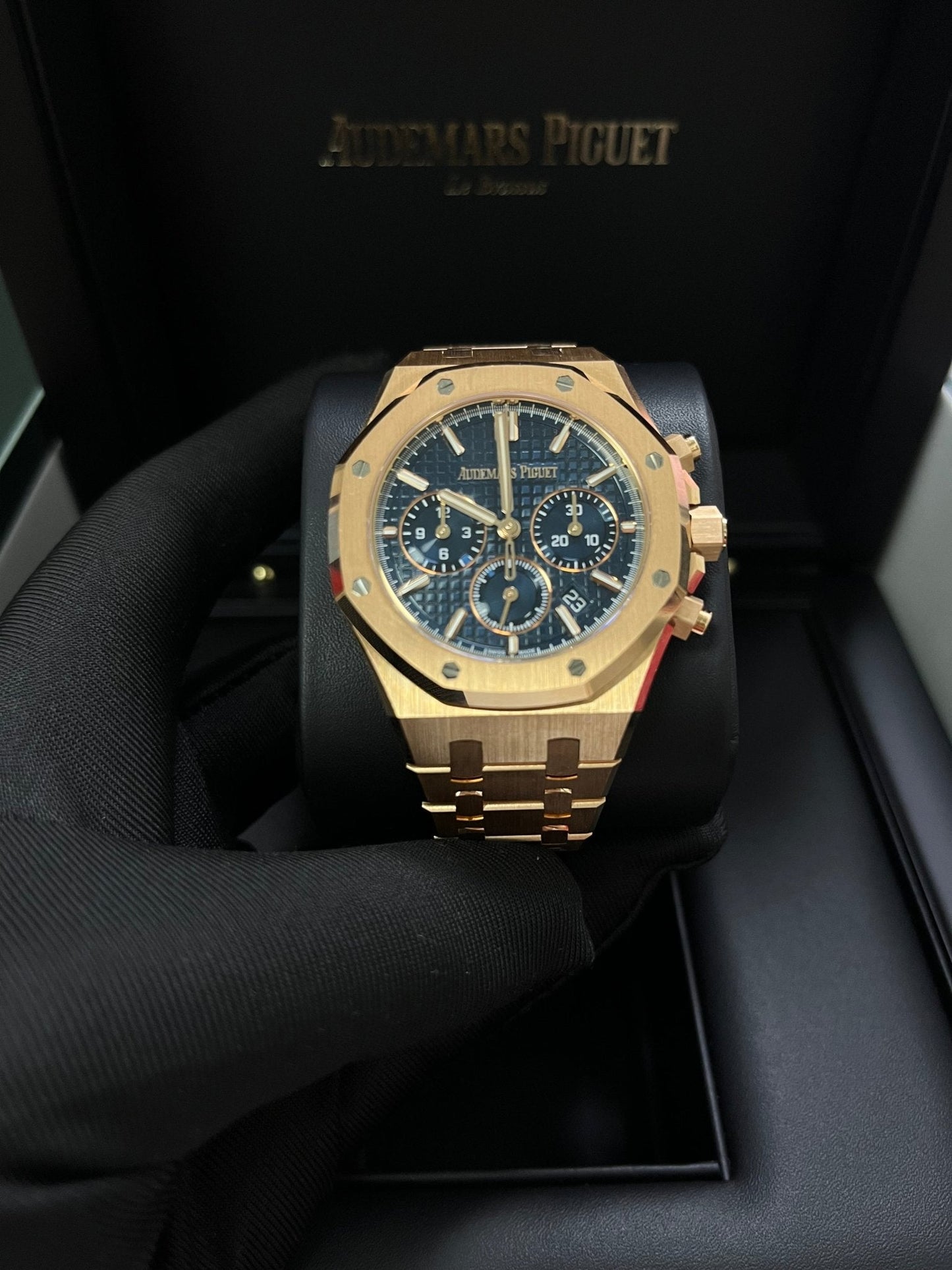 Audemars Piguet Royal Oak Chronograph Selfwinding Chronograph Blue Dial Rose gold 38mm Reference # 26715OR.OO.1356OR.01
