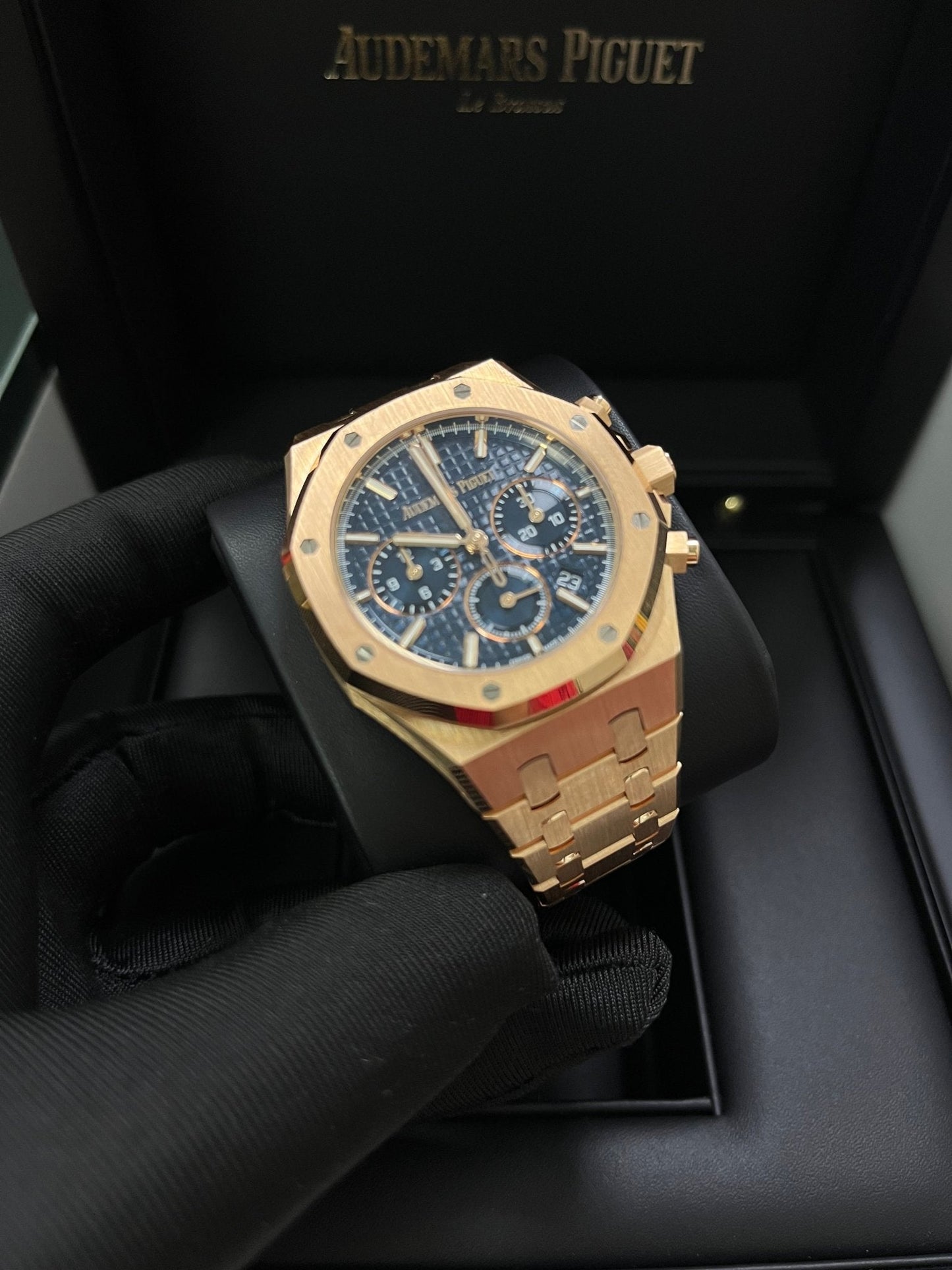 Audemars Piguet Royal Oak Chronograph Selfwinding Chronograph Blue Dial Rose gold 38mm Reference # 26715OR.OO.1356OR.01