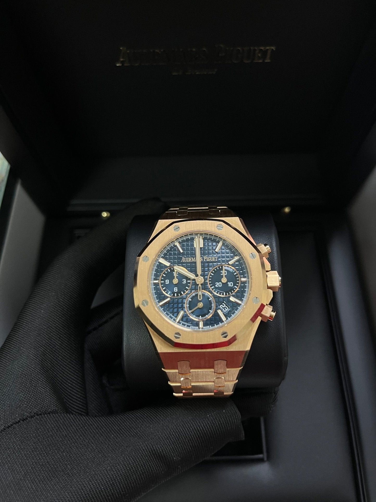 Audemars Piguet Royal Oak Chronograph Selfwinding Chronograph Blue Dial Rose gold 38mm Reference # 26715OR.OO.1356OR.01
