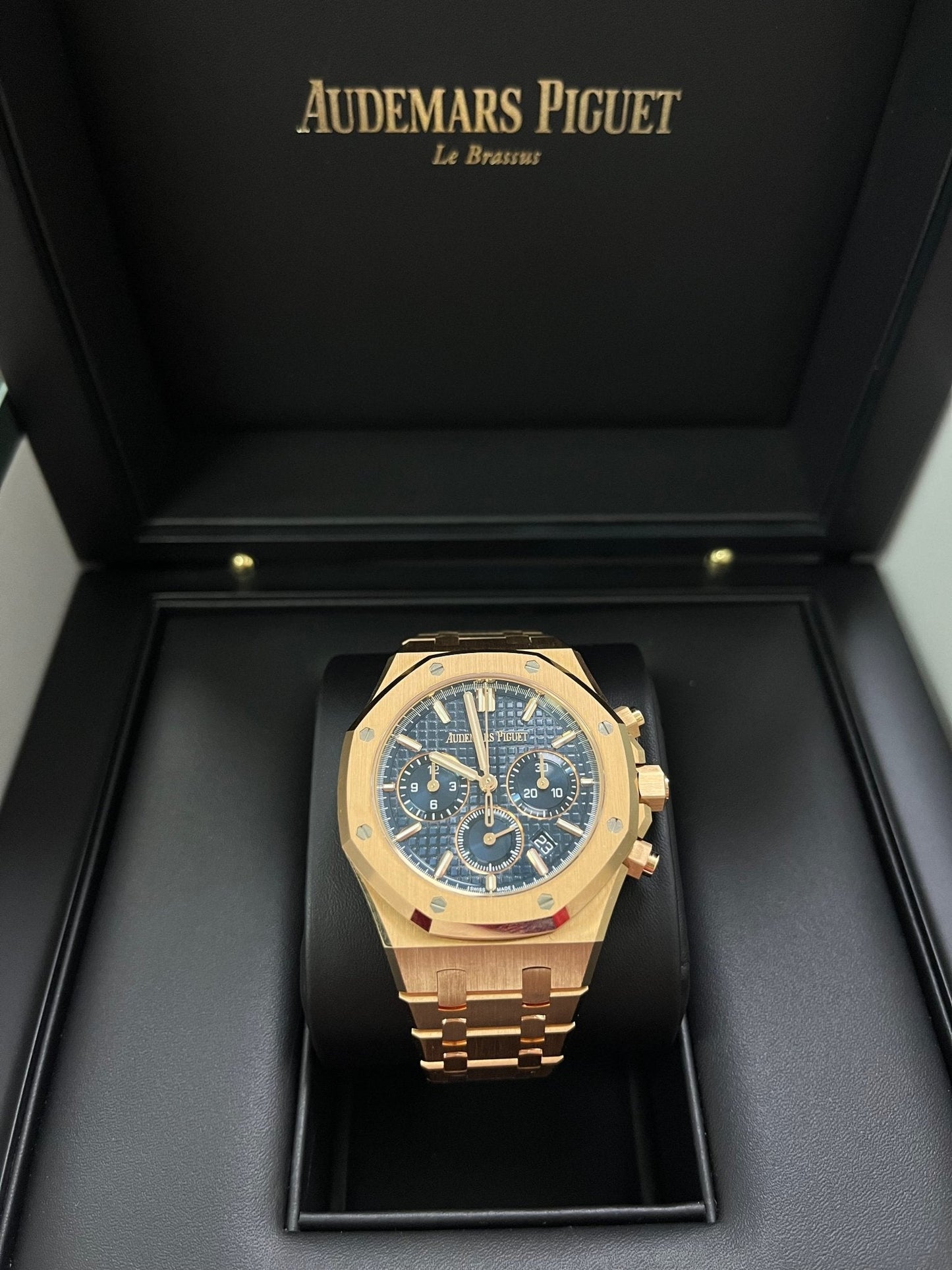 Audemars Piguet Royal Oak Chronograph Selfwinding Chronograph Blue Dial Rose gold 38mm Reference # 26715OR.OO.1356OR.01