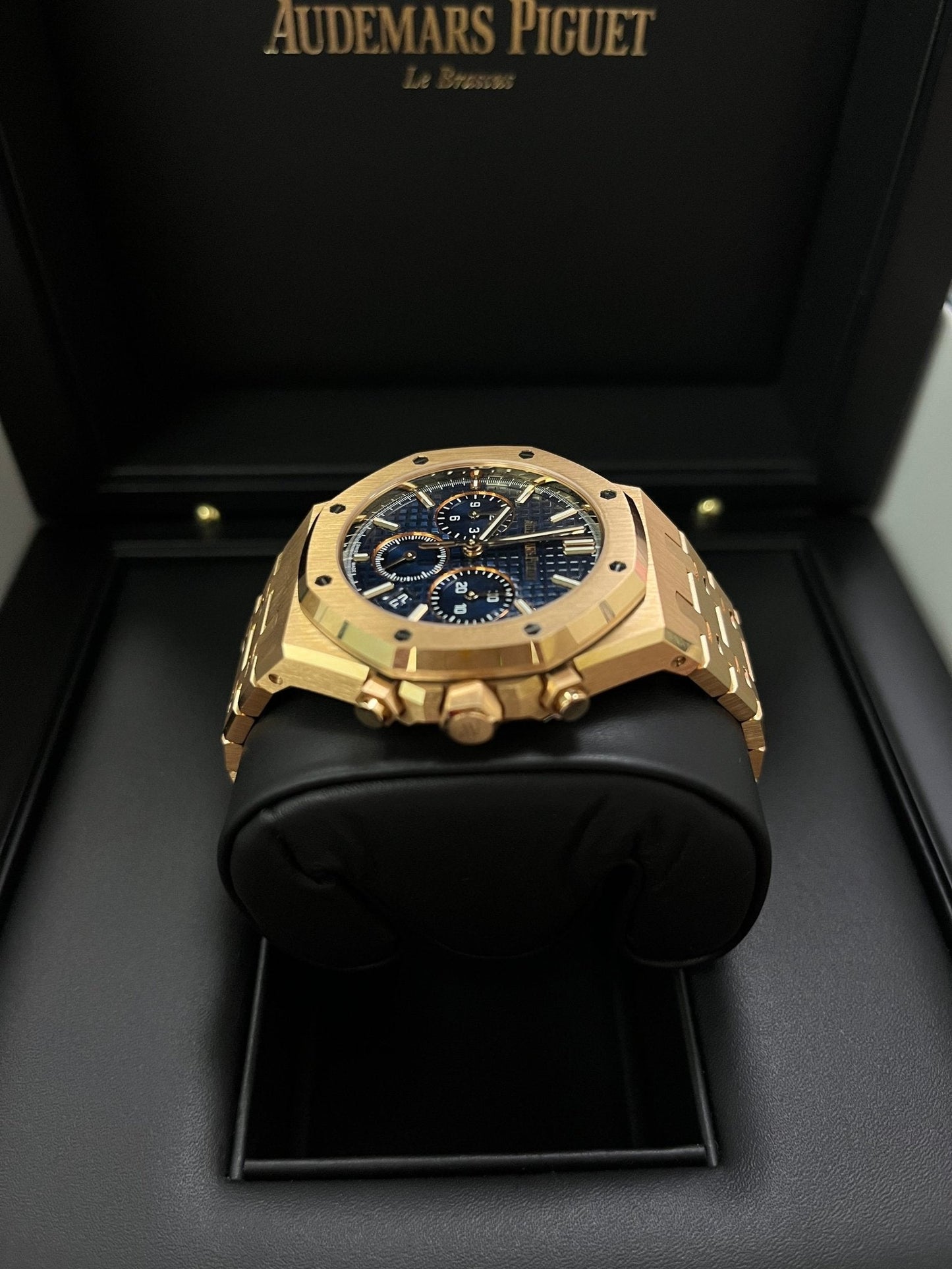 Audemars Piguet Royal Oak Chronograph Selfwinding Chronograph Blue Dial Rose gold 38mm Reference # 26715OR.OO.1356OR.01