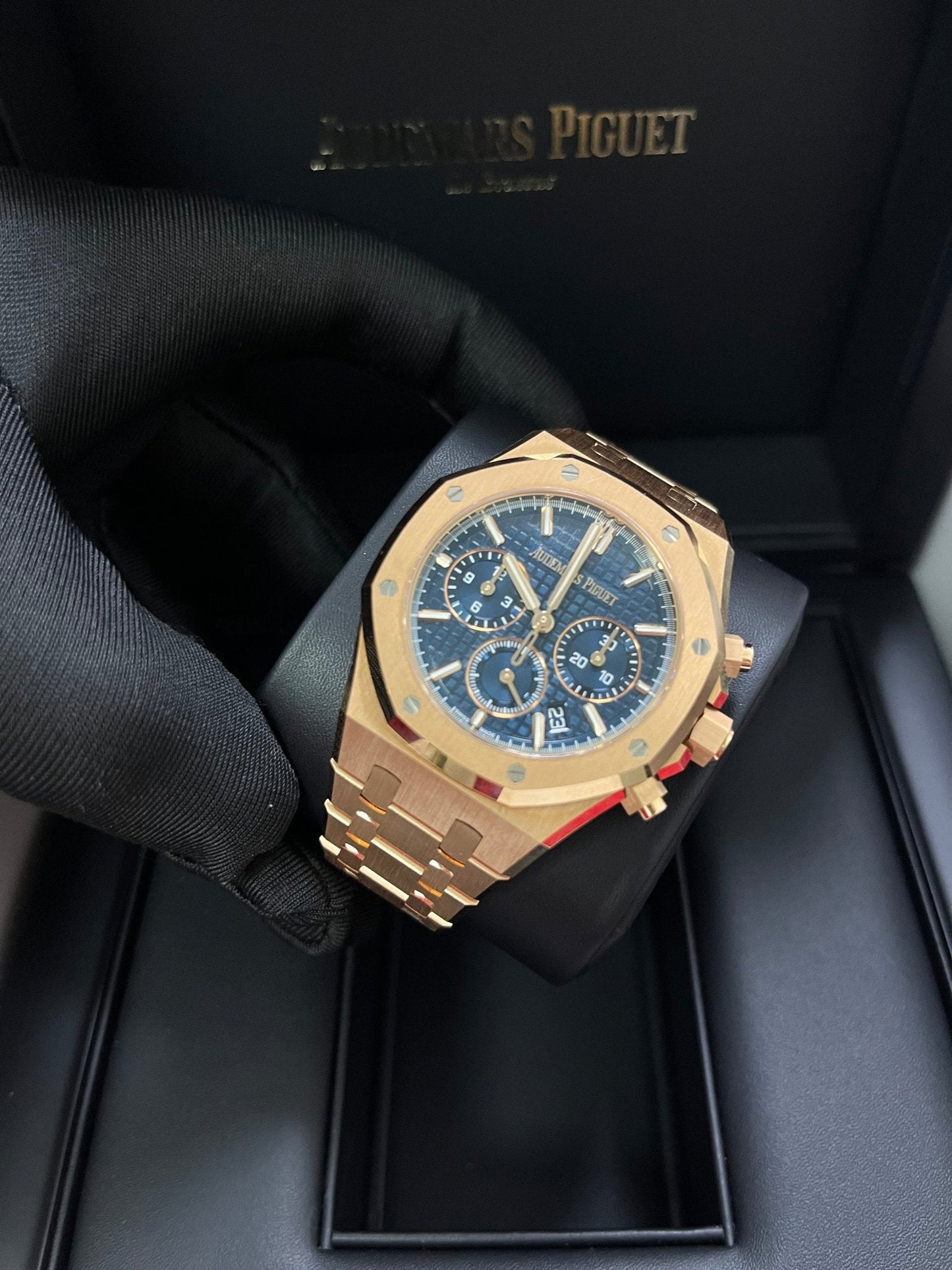 Audemars Piguet Royal Oak Chronograph Selfwinding Chronograph Blue Dial Rose gold 38mm Reference # 26715OR.OO.1356OR.01