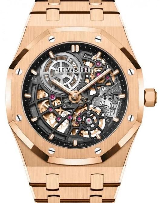 Audemars Piguet Royal Oak Openworked "Jumbo" Extra-Thin Squelette Rose Gold "50th Anniversary" Reference # 16204OR.OO.1240OR.01