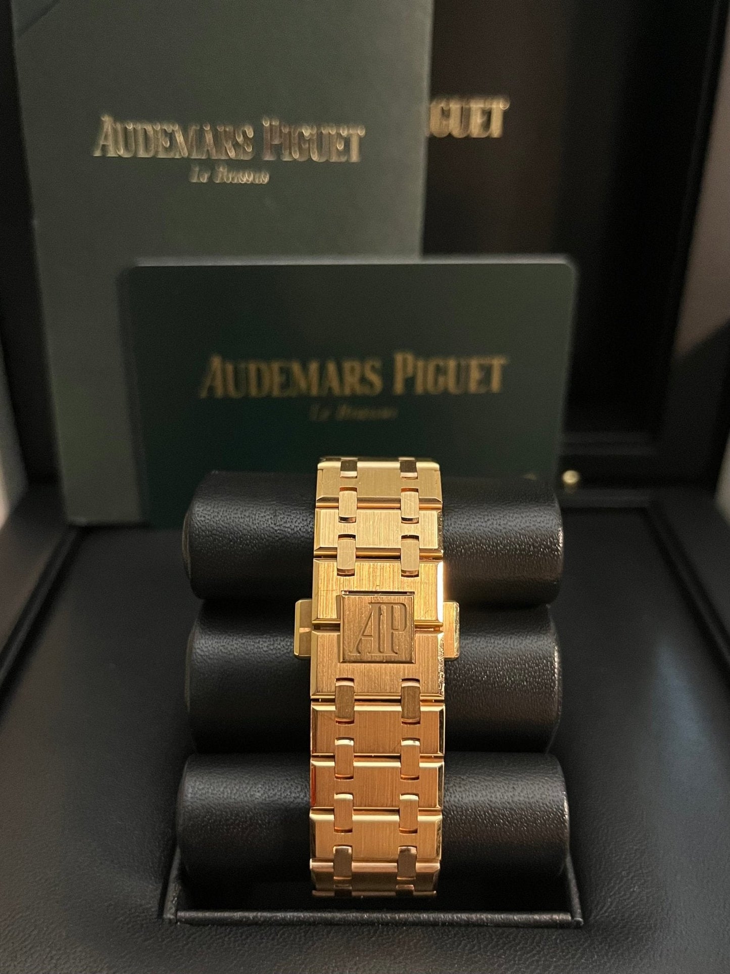 Audemars Piguet Royal Oak Lady 37mm Rose Gold Diamond Bezel Grey Dial 15451OR.ZZ.1256OR.02