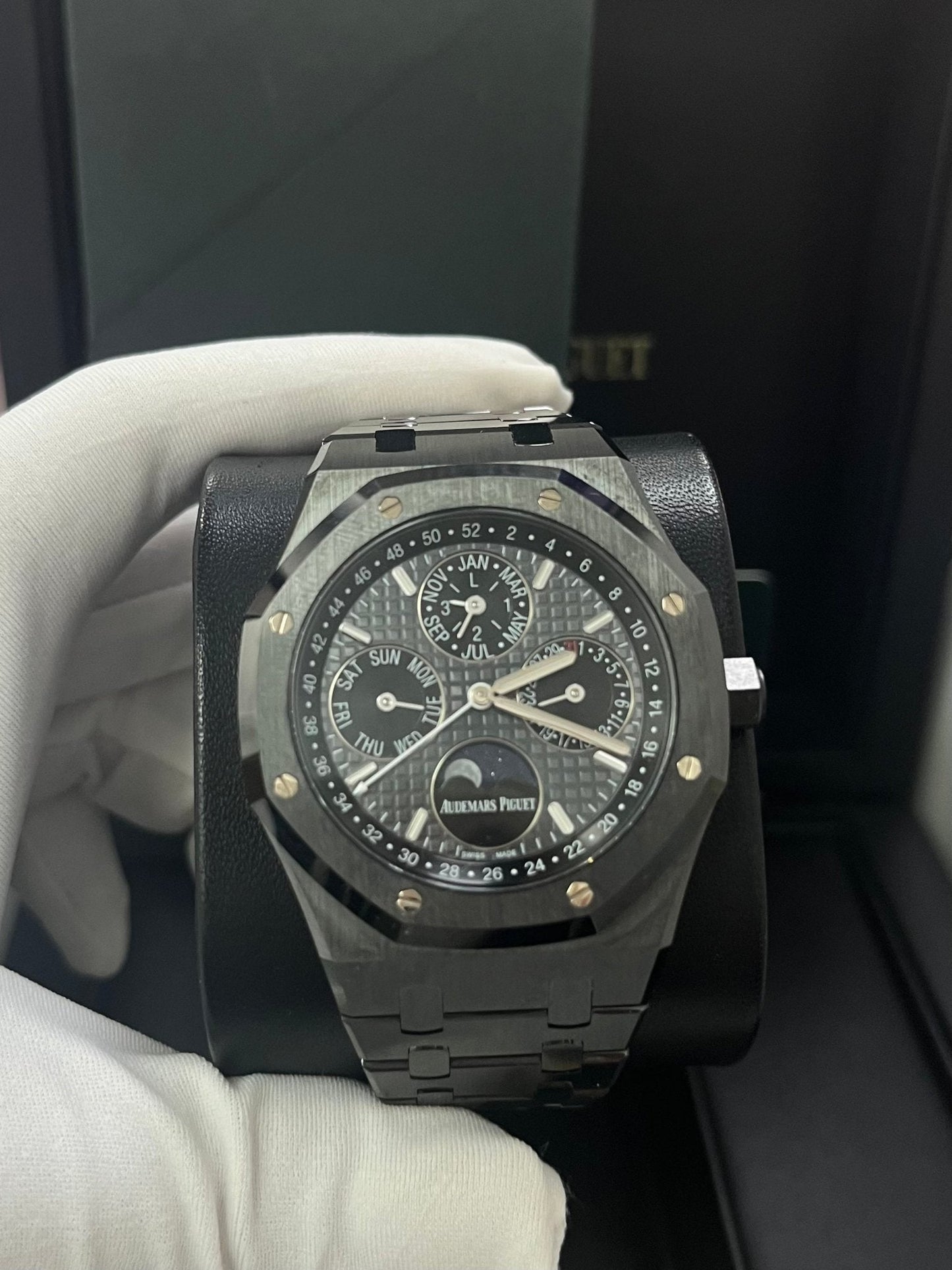Audemars Piguet Royal Oak Perpetual Calendar/ Black Ceramic/ Black Dial/ Black Sub_Dials/ Black Ceramic Bezel (Ref#26579CE.OO.1225CE.01)