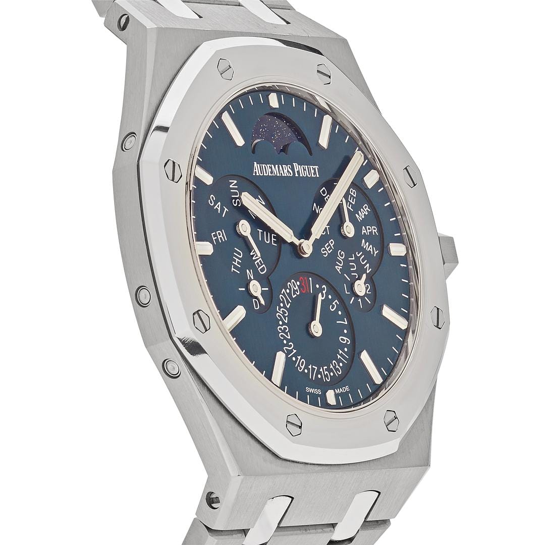 Audemars Piguet Royal Oak 26586IP.OO.1240IP.01 Perpetual Calendar 'Ultra-Thin' Platinum Titanium Blue Dial (2022)