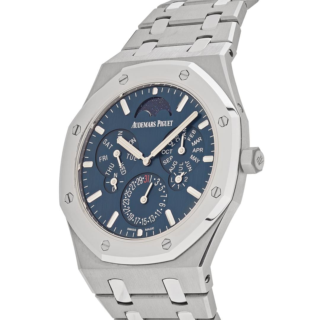 Audemars Piguet Royal Oak 26586IP.OO.1240IP.01 Perpetual Calendar 'Ultra-Thin' Platinum Titanium Blue Dial (2022)
