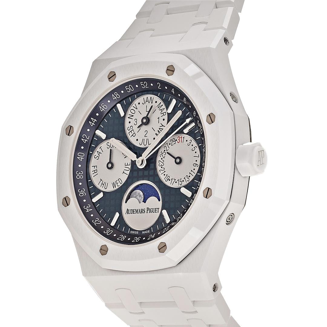 Audemars Piguet Royal Oak Perpetual Calendar 26579CB.OO.1225CB.01 White Ceramic Blue Dial