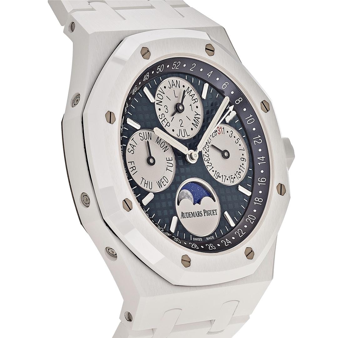 Audemars Piguet Royal Oak Perpetual Calendar 26579CB.OO.1225CB.01 White Ceramic Blue Dial