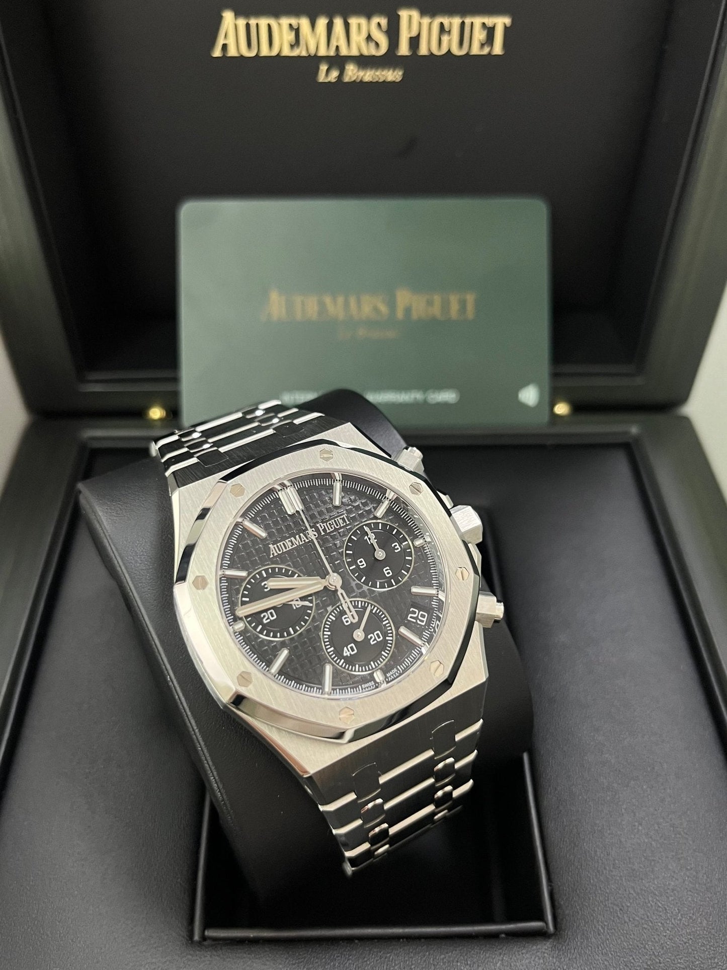 Audemars Piguet ROYAL OAK SELFWINDING CHRONOGRAPH “50TH ANNIVERSARY” STEEL BRACELET BLACK DIAL (Ref # 26240ST.OO.1320ST.02)