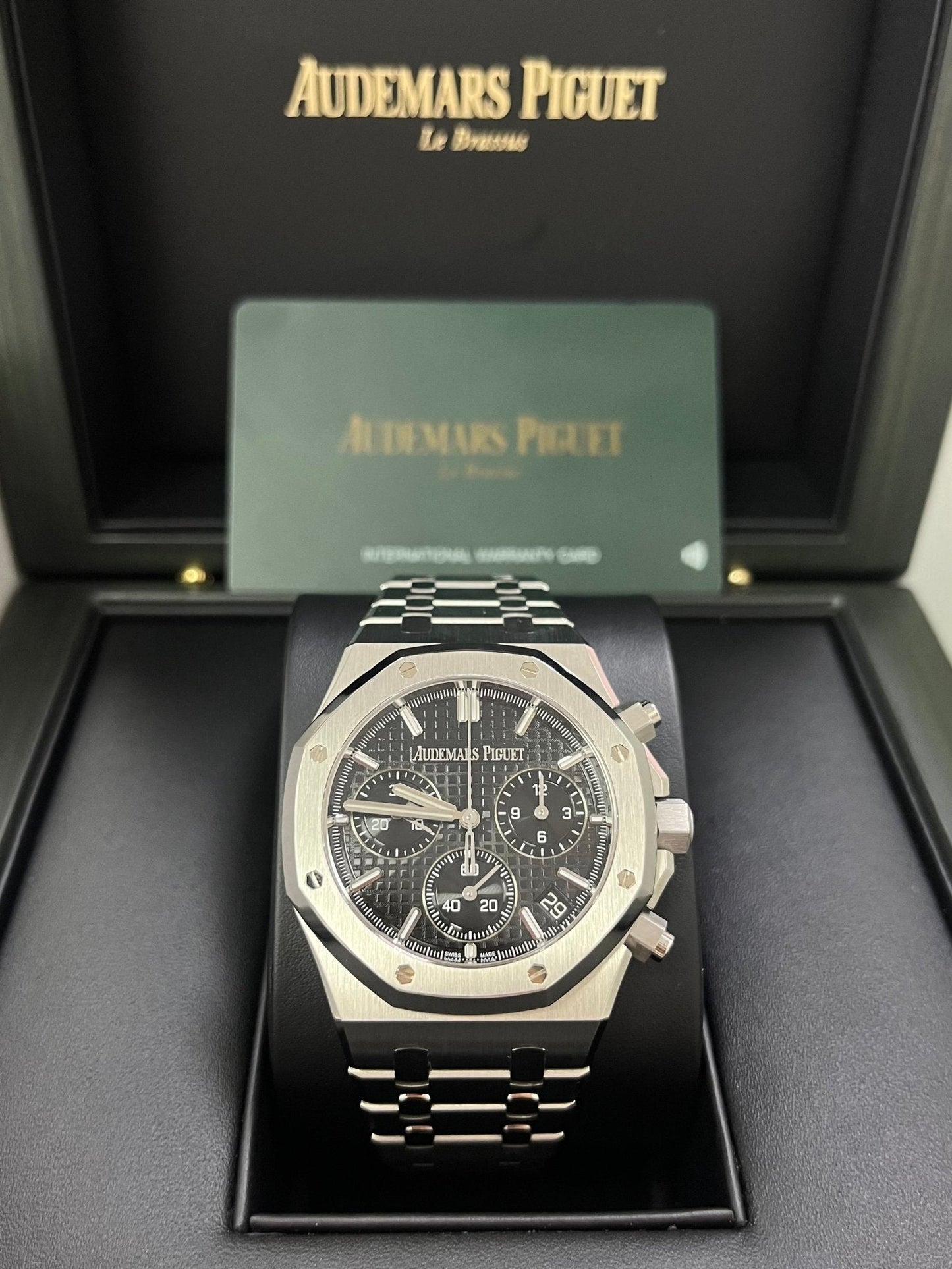 Audemars Piguet ROYAL OAK SELFWINDING CHRONOGRAPH “50TH ANNIVERSARY” STEEL BRACELET BLACK DIAL (Ref # 26240ST.OO.1320ST.02)
