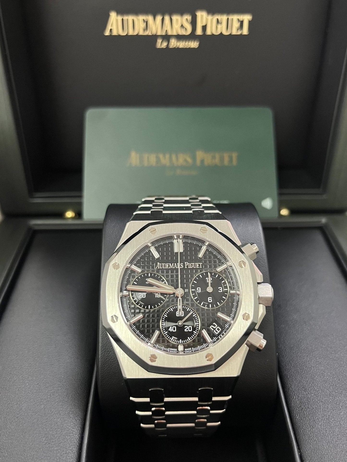 Audemars Piguet ROYAL OAK SELFWINDING CHRONOGRAPH “50TH ANNIVERSARY” STEEL BRACELET BLACK DIAL (Ref # 26240ST.OO.1320ST.02)