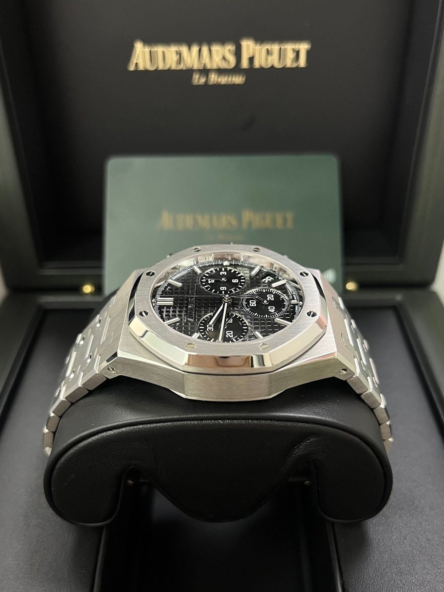 Audemars Piguet ROYAL OAK SELFWINDING CHRONOGRAPH “50TH ANNIVERSARY” STEEL BRACELET BLACK DIAL (Ref # 26240ST.OO.1320ST.02)