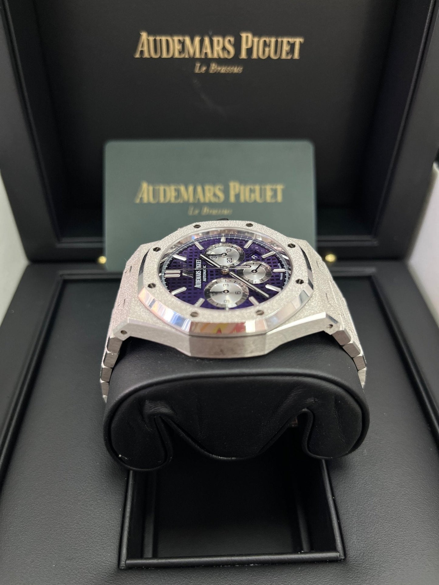 Audemars Piguet Royal Oak Selfwinding Chronograph Frosted White Gold Purple Dial LIMITED EDITION OF 200 (Ref # 26331BC.GG.1224BC.01)