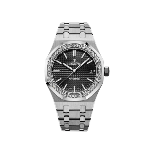 Audemars Piguet Royal Oak Selfwinding Stainless Steel Black Dial Diamond Bezel 37mm 15451ST.ZZ.1256ST.01