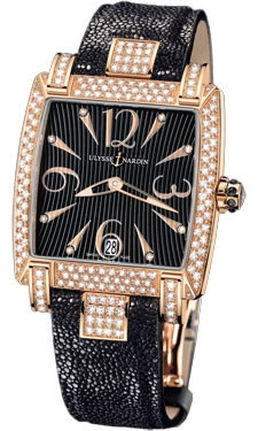 '- Caprice - Rose Gold - Diamonds - Leather Strap