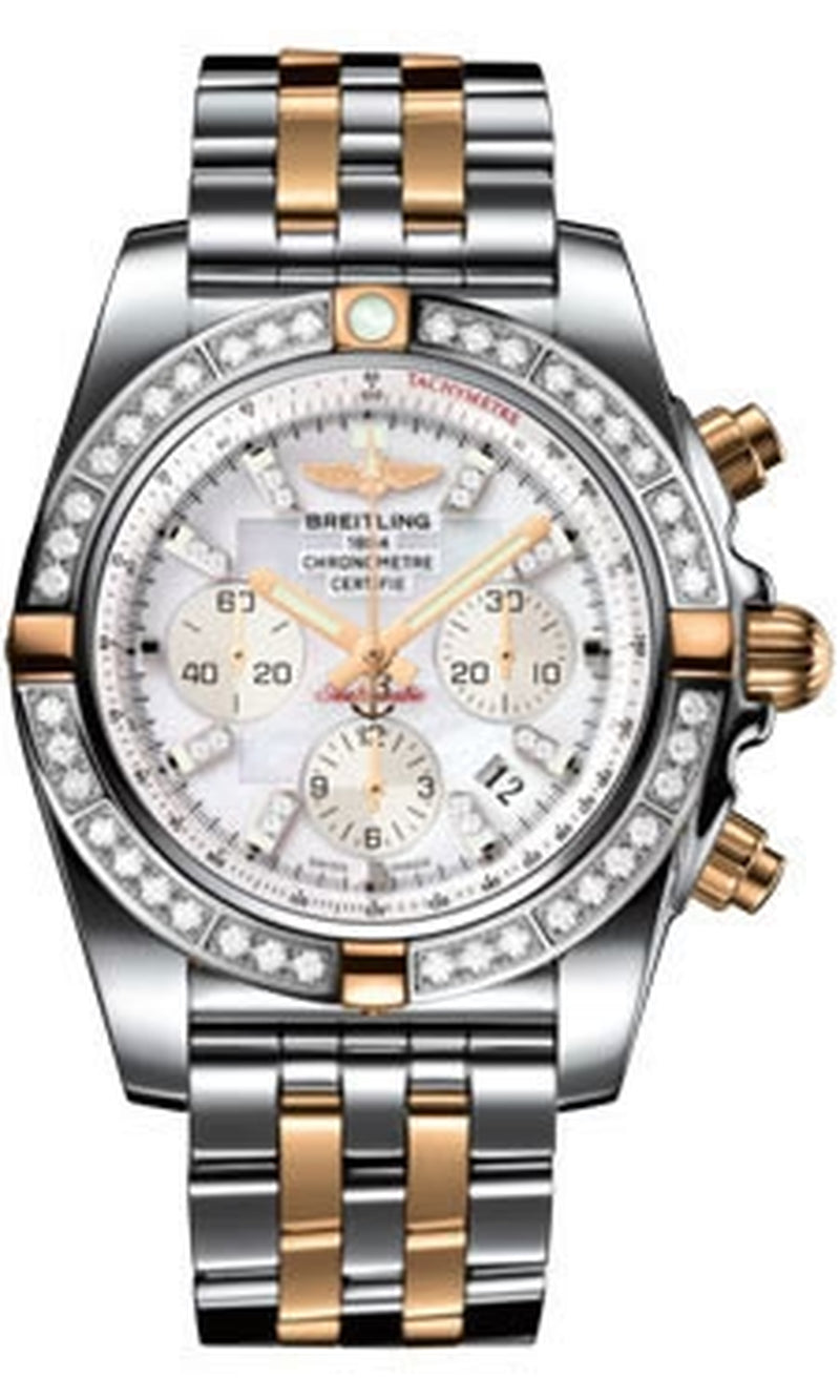 '- Chronomat 44 Two-Tone 40 Diamond Bezel - Pilot Two-Tone Bracelet