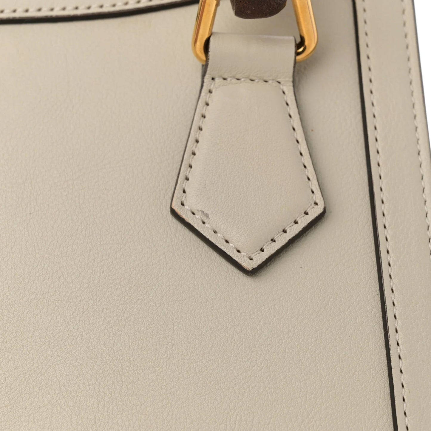 Wonka Grain Calfskin Mini Diana Tote Bag Mystic White