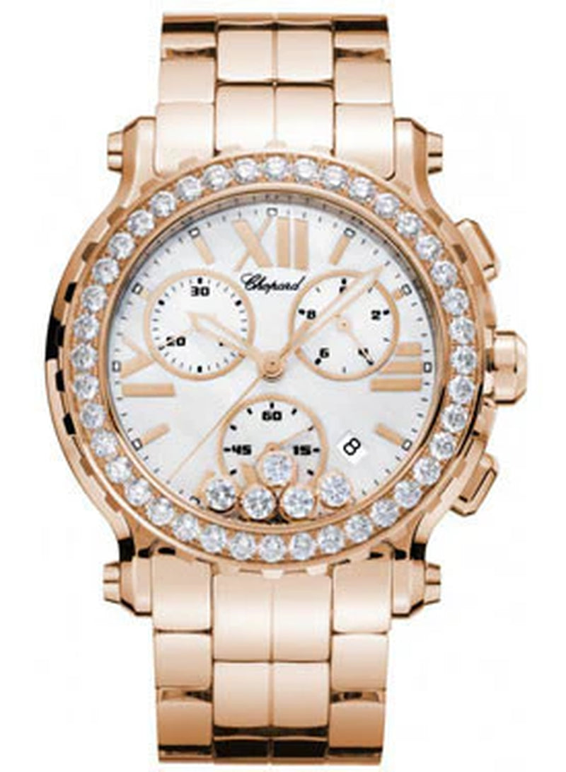'- Happy Sport - Chrono - Rose Gold - Diamond Bezel