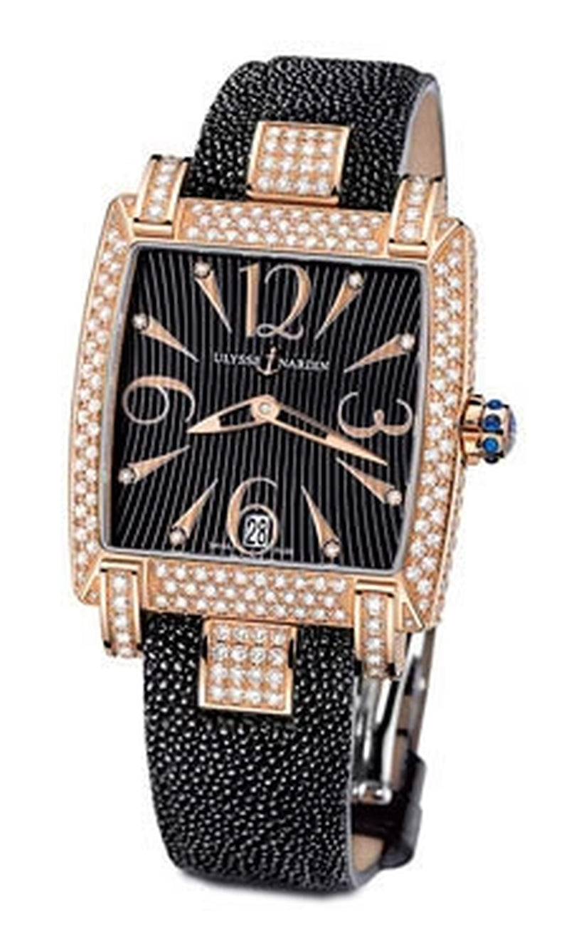 '- Caprice - Rose Gold - Diamonds - Leather Strap