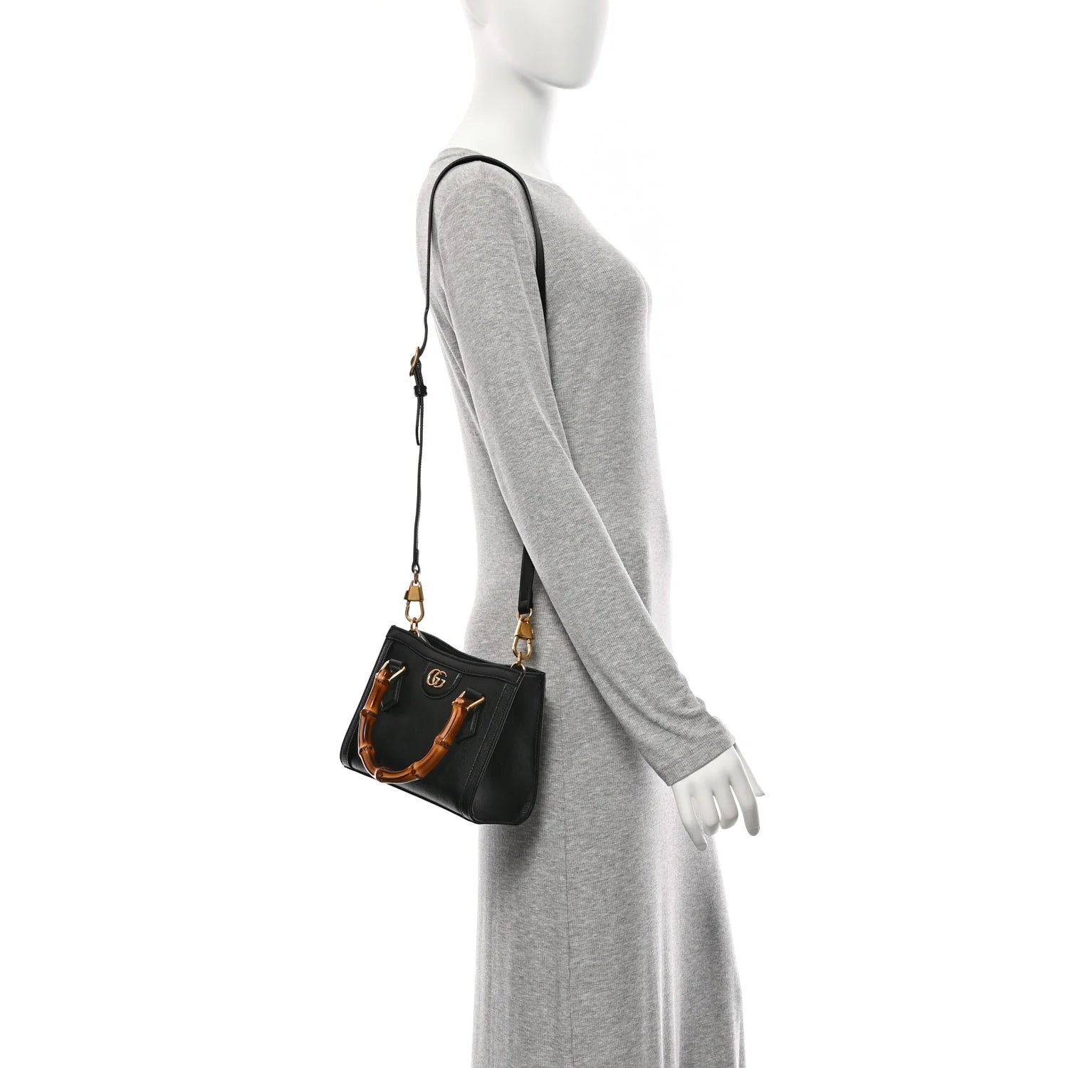 Wonka Grain Calfskin Mini Diana Tote Bag Black Yellow Fluo