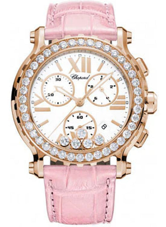 '- Happy Sport - Chrono - Rose Gold - Diamond Bezel