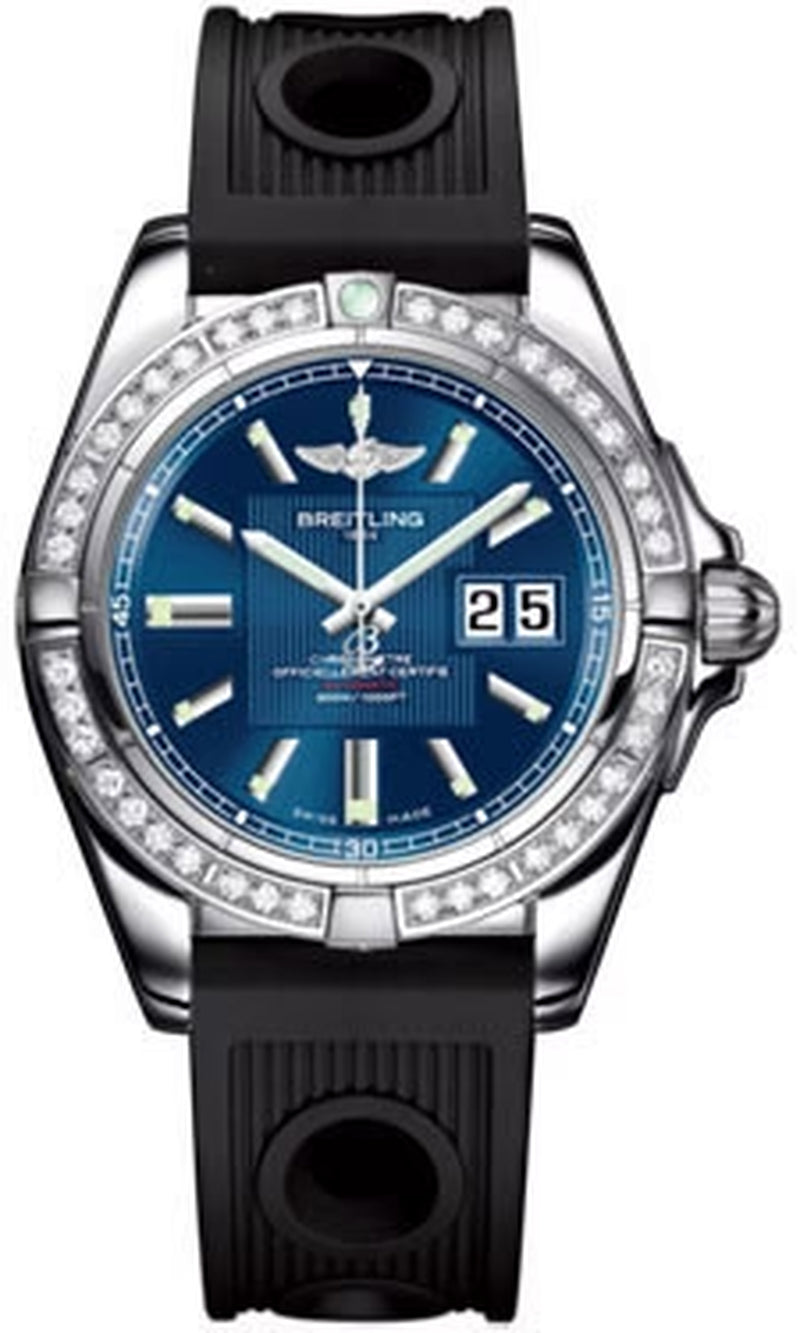 '- Galactic 41 Stainless Steel - Diamond Bezel - Ocean Racer Strap