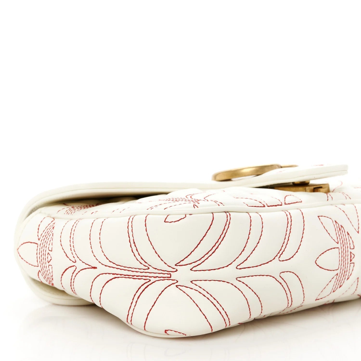 X adidas Calfskin Matelasse Small GG Marmont Shoulder Bag off White