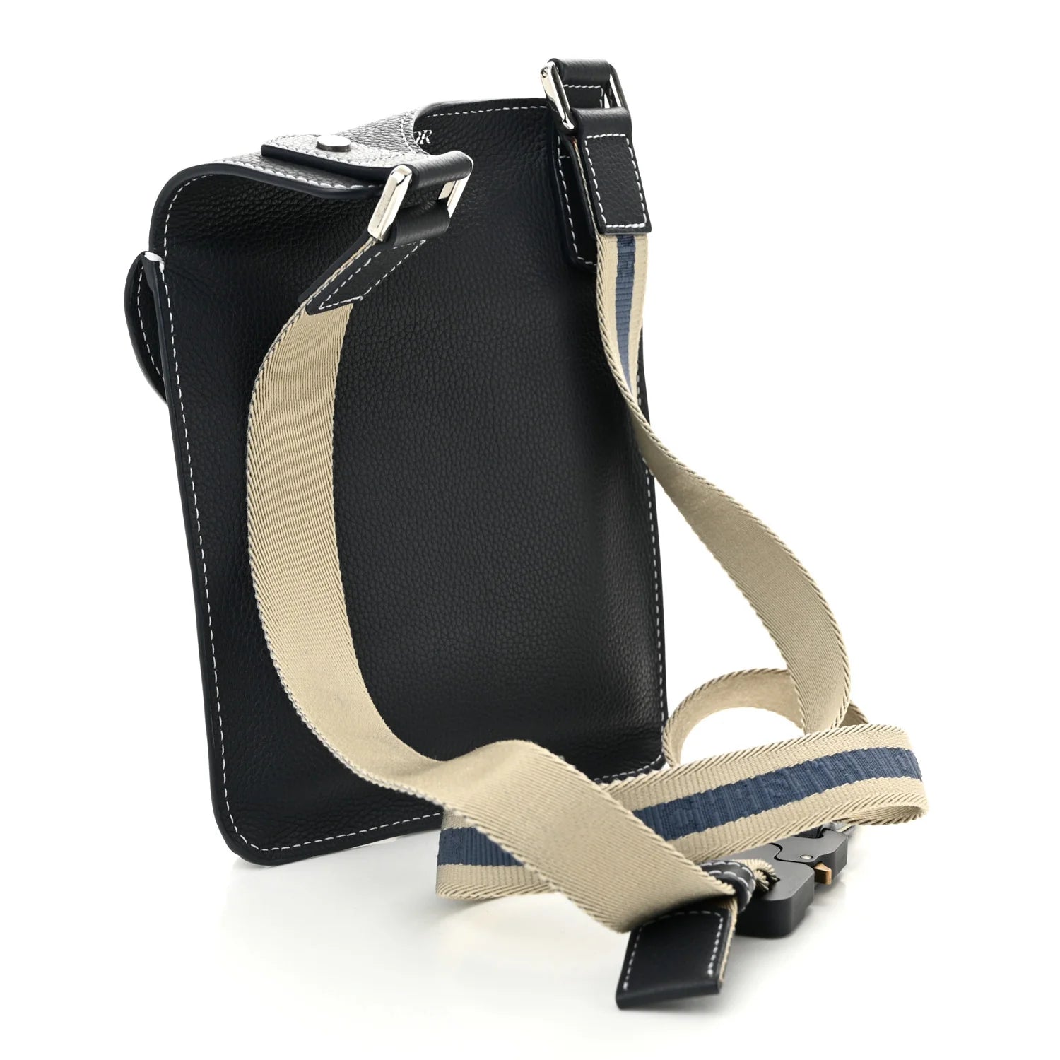 X KAWS Grained Calfskin Saddle Pouch Blue Multicolor