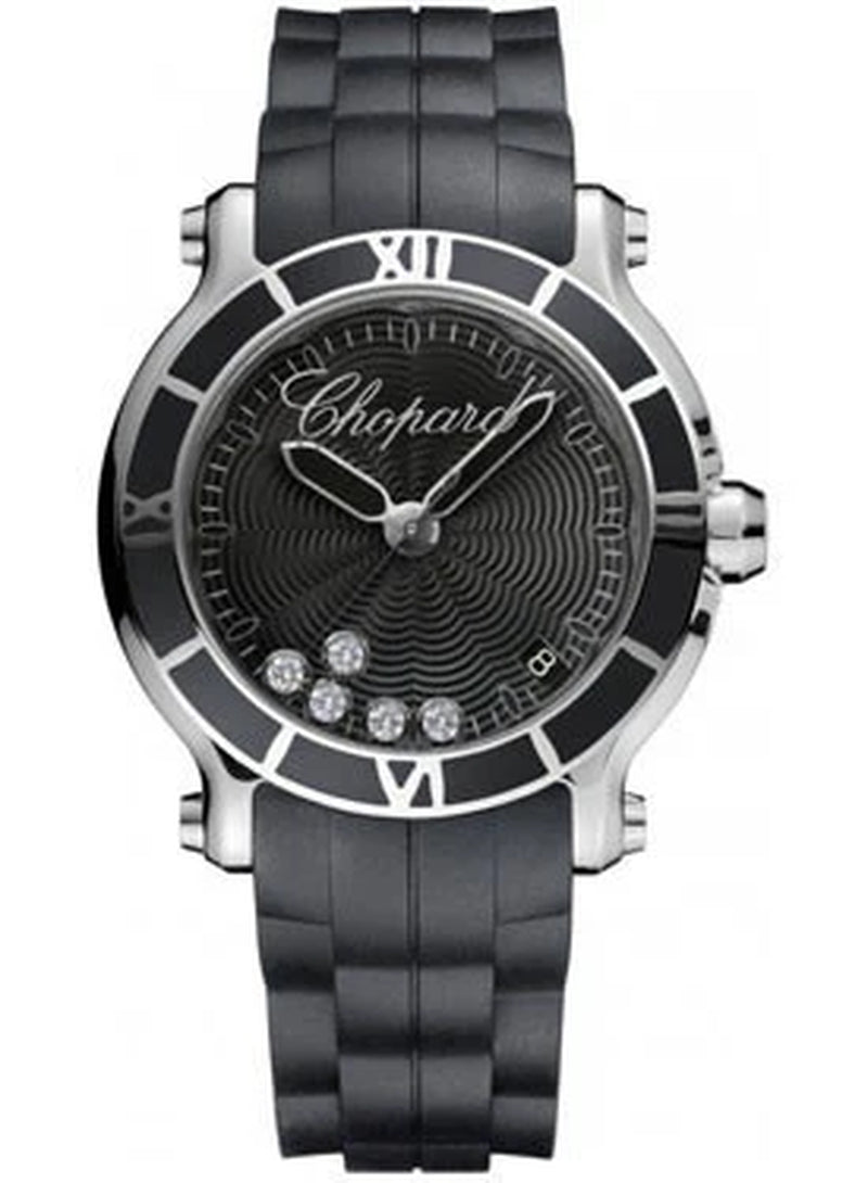 '- Happy Sport - round Medium - Stainless Steel - Rubber Strap