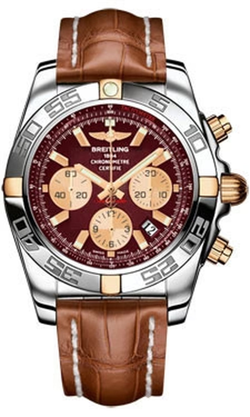 '- Chronomat 44 Two-Tone Polished Bezel - Croco Strap