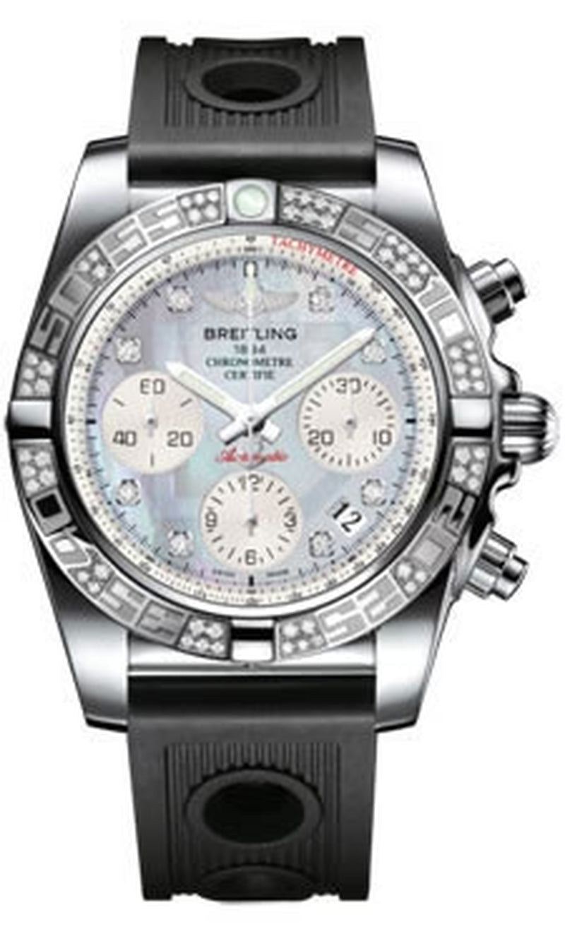 '- Chronomat 41 Steel Diamond Bezel - Ocean Racer Strap