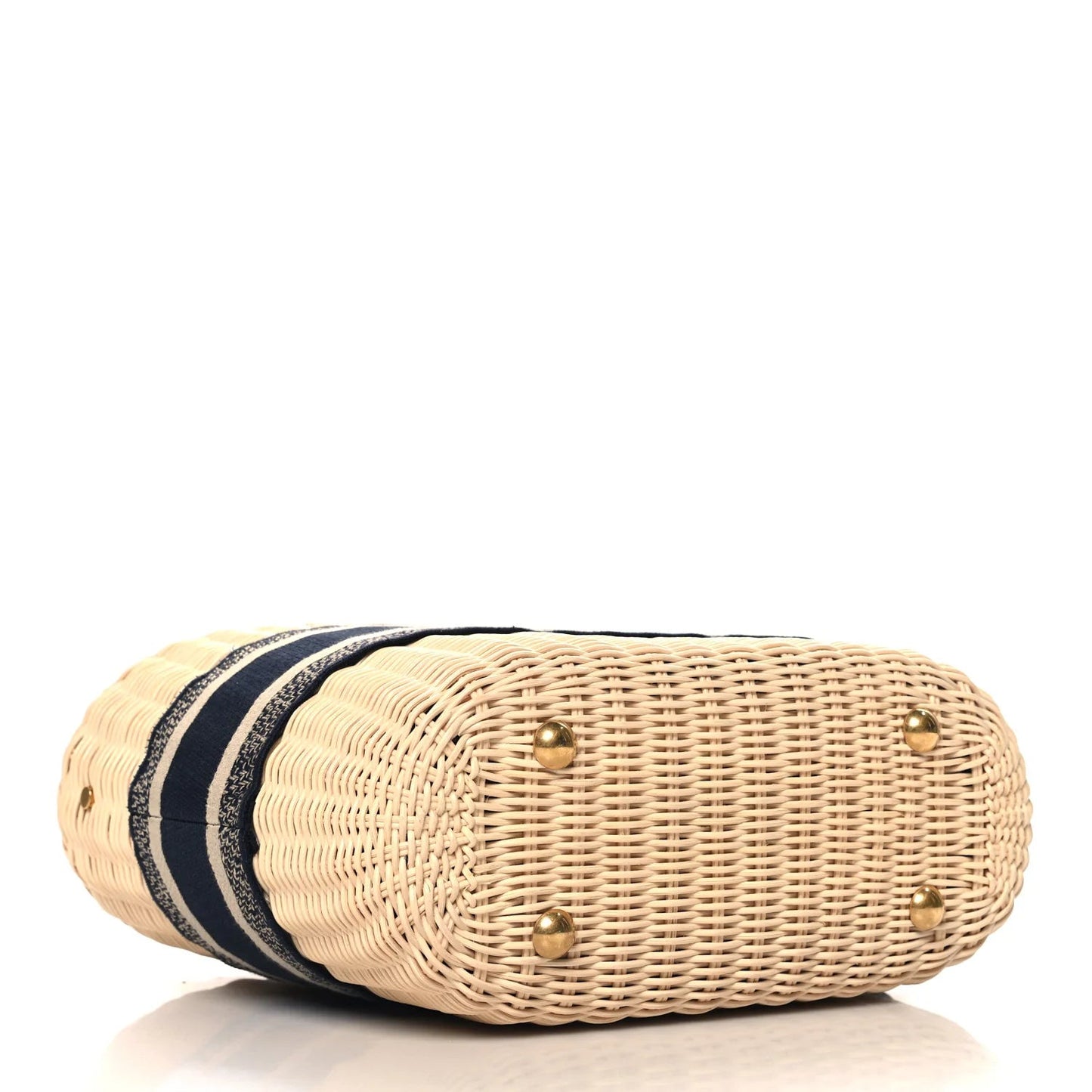 Wicker Oblique Basket Bag Blue