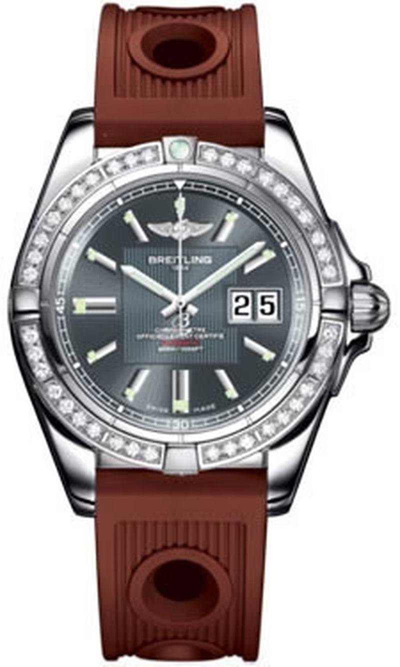 '- Galactic 41 Stainless Steel - Diamond Bezel - Ocean Racer Strap