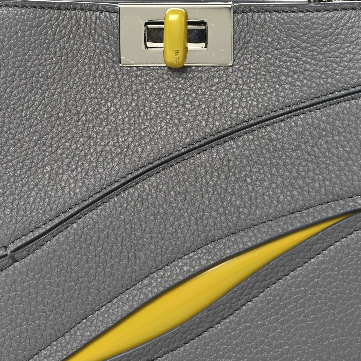 X MA YANSONG Cuoio Romano Aluminum Bi-Color Mini Peekaboo I SEE U Satchel Grey Yellow