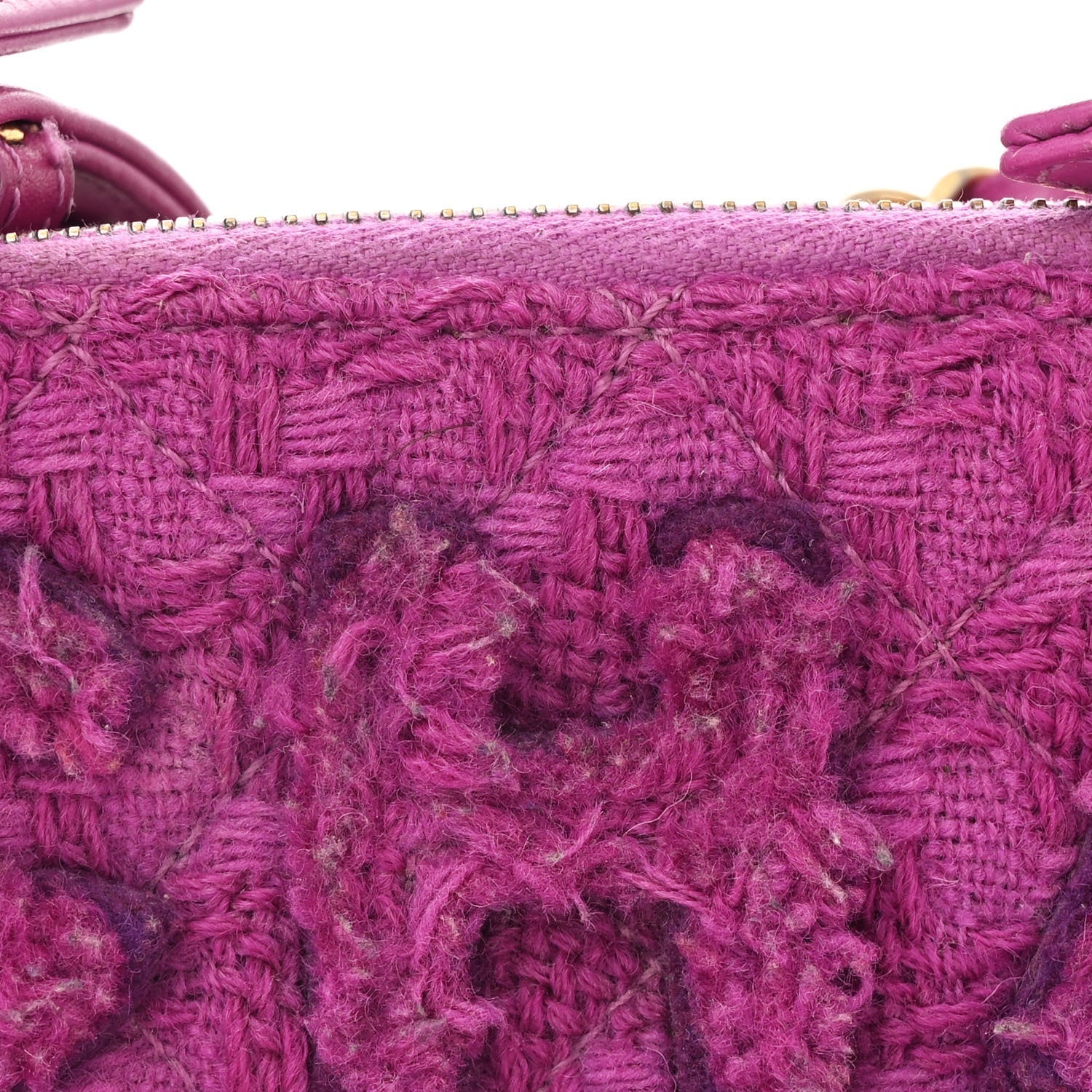 Wool Tweed Giant Logo Waist Bag Magenta