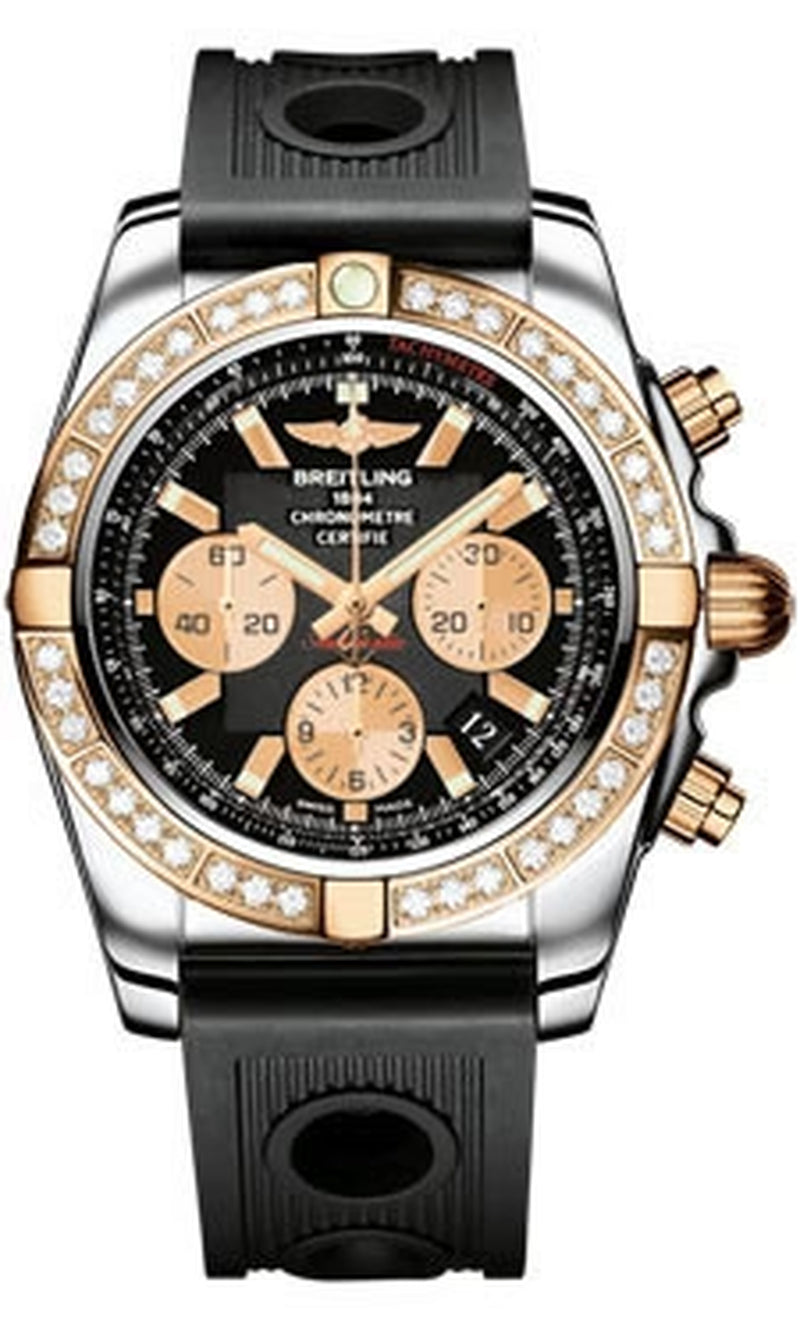 '- Chronomat 44 Steel and Rose Gold 40 Diamond Bezel - Ocean Racer Strap