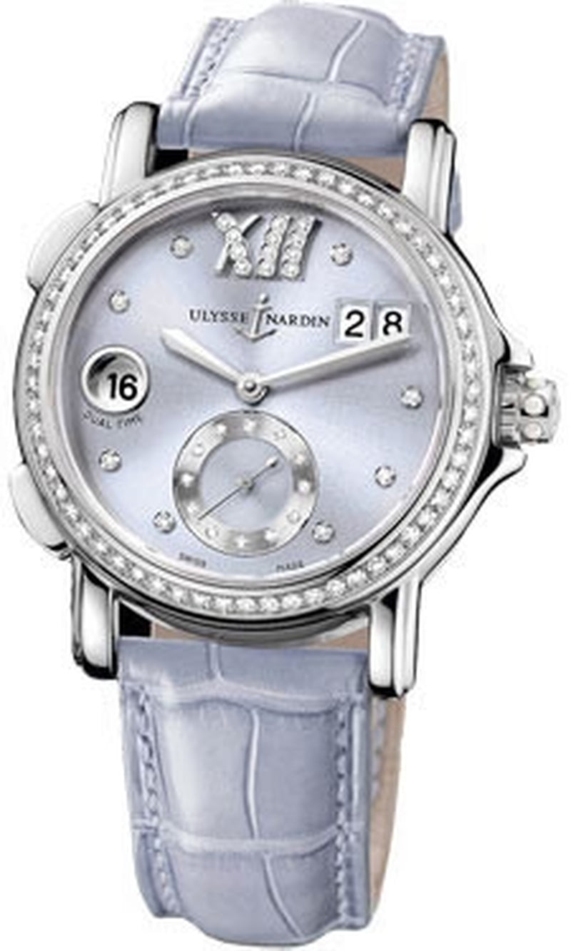 '- Dual Time Lady - Stainless Steel - Leather Strap