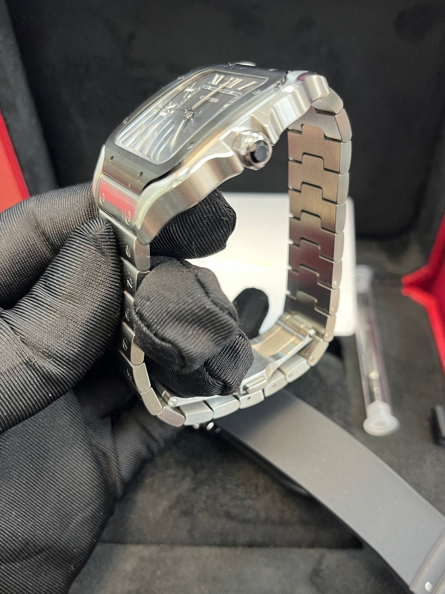 Cartier Santos De Large Automatic Grey Dial Men's Watch Santos WSSA0037