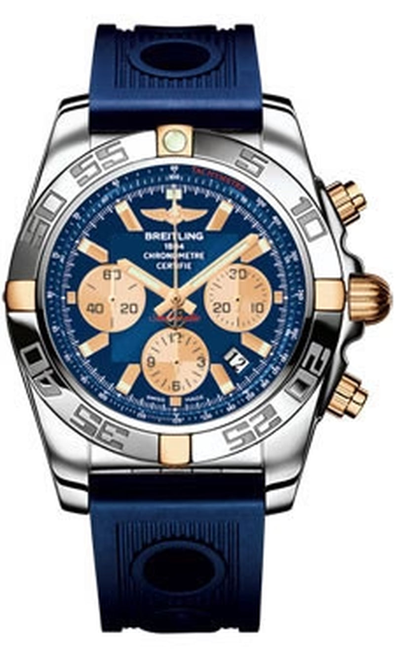 '- Chronomat 44 Steel and Rose Gold Polished Bezel - Ocean Racer Strap