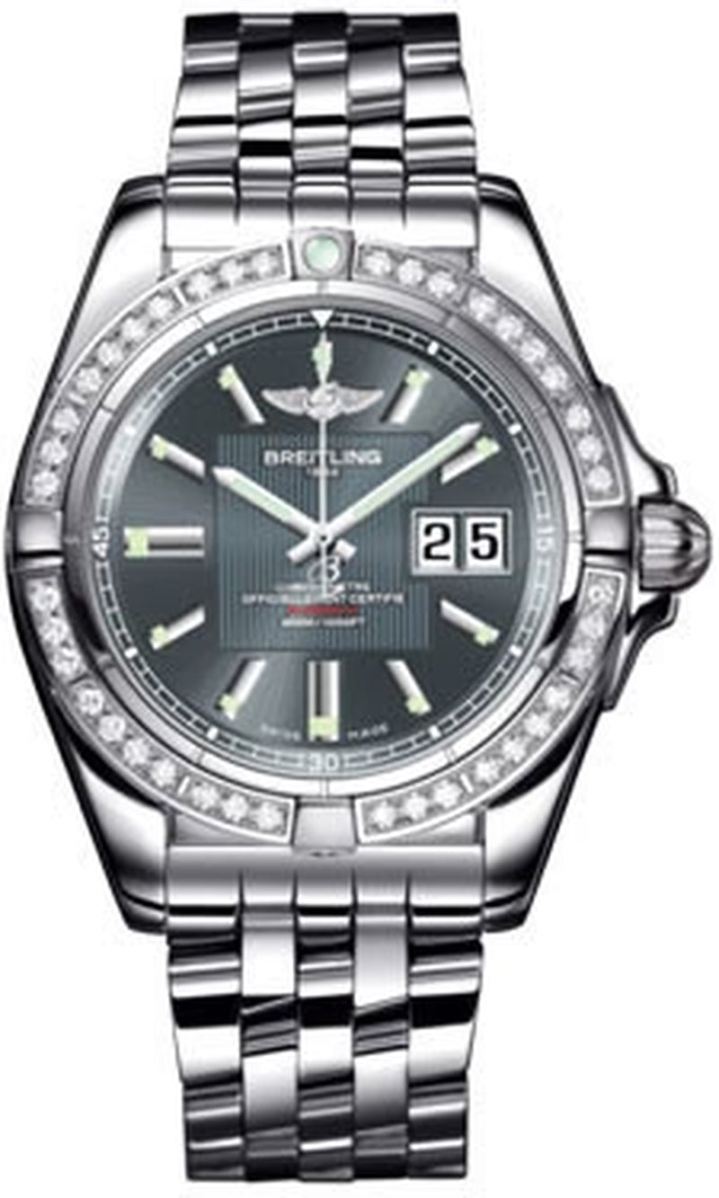 '- Galactic 41 Stainless Steel - Diamond Bezel - Pilot Bracelet