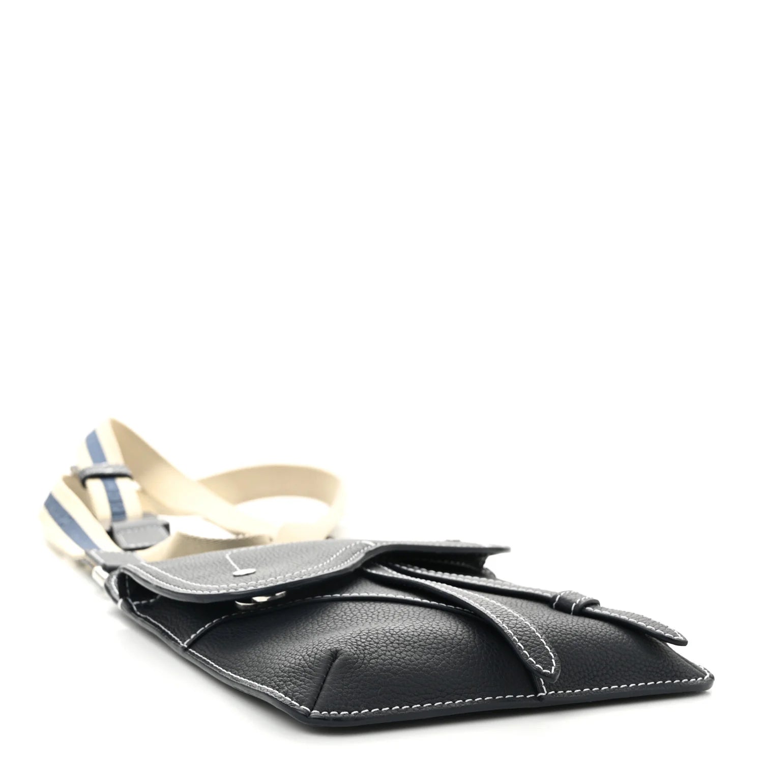 X KAWS Grained Calfskin Saddle Pouch Blue Multicolor