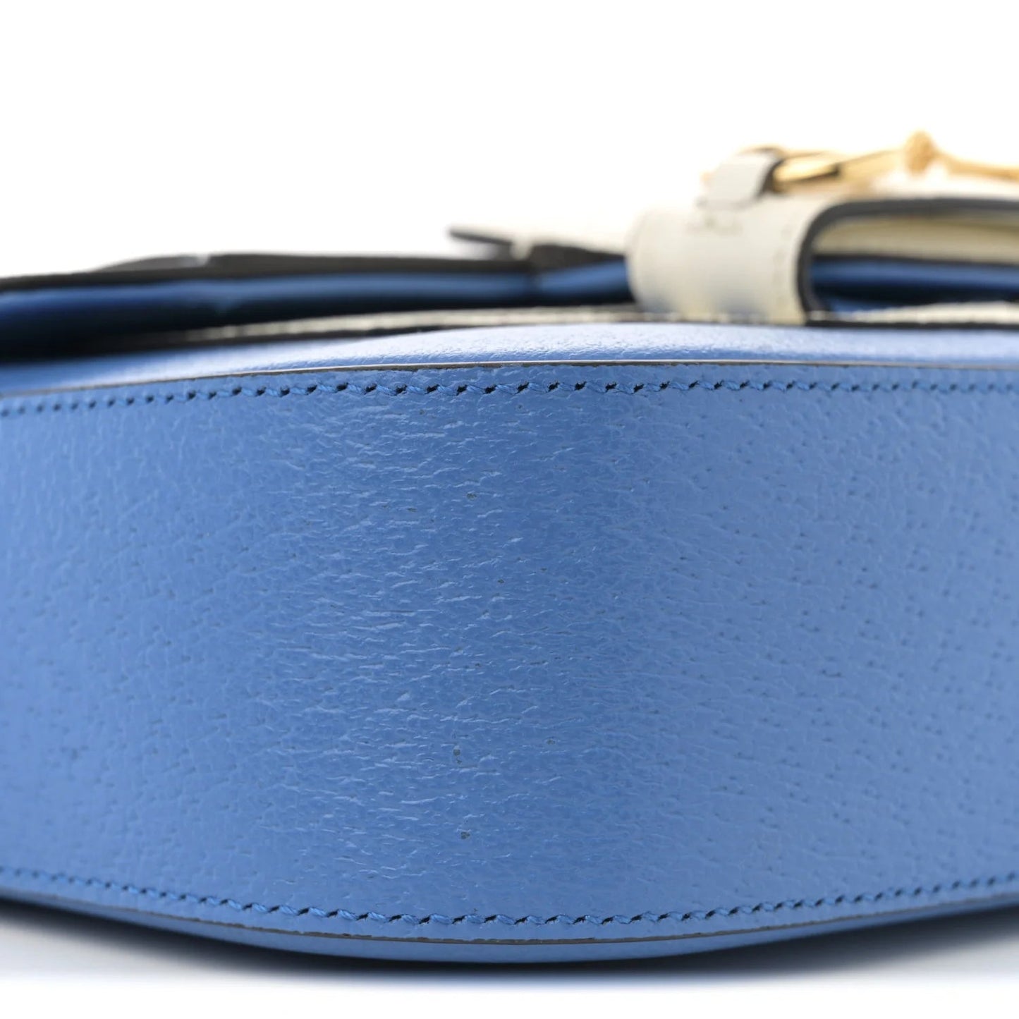 X adidas Textured Dollar Calfskin Web Small Trefoil Horsebit 1955 Shoulder Bag Blue off White