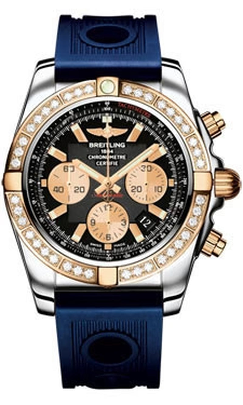 '- Chronomat 44 Steel and Rose Gold 40 Diamond Bezel - Ocean Racer Strap