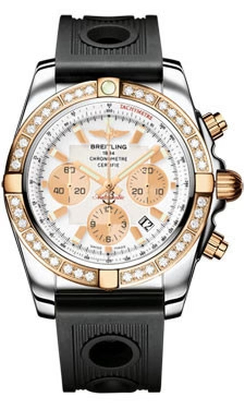 '- Chronomat 44 Steel and Rose Gold 40 Diamond Bezel - Ocean Racer Strap