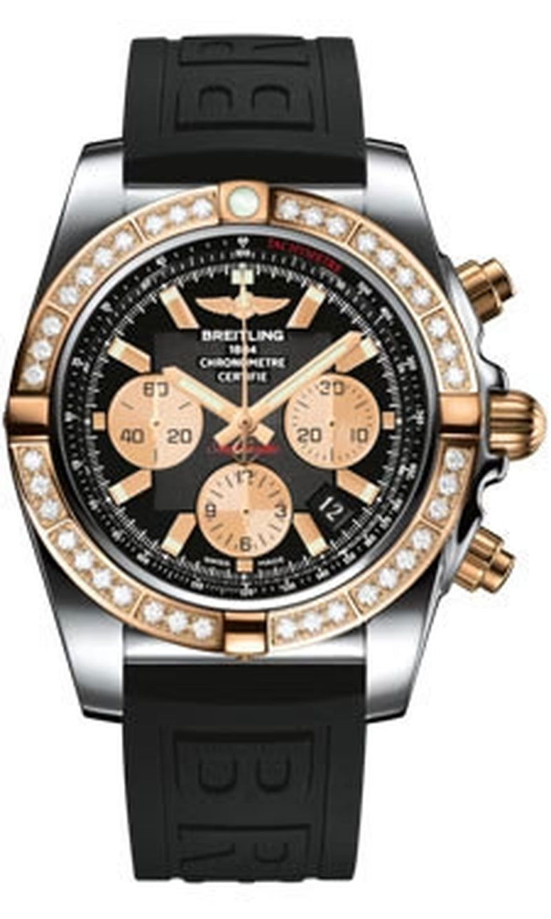 '- Chronomat 44 Steel and Rose Gold 40 Diamond Bezel - Diver Pro III Strap
