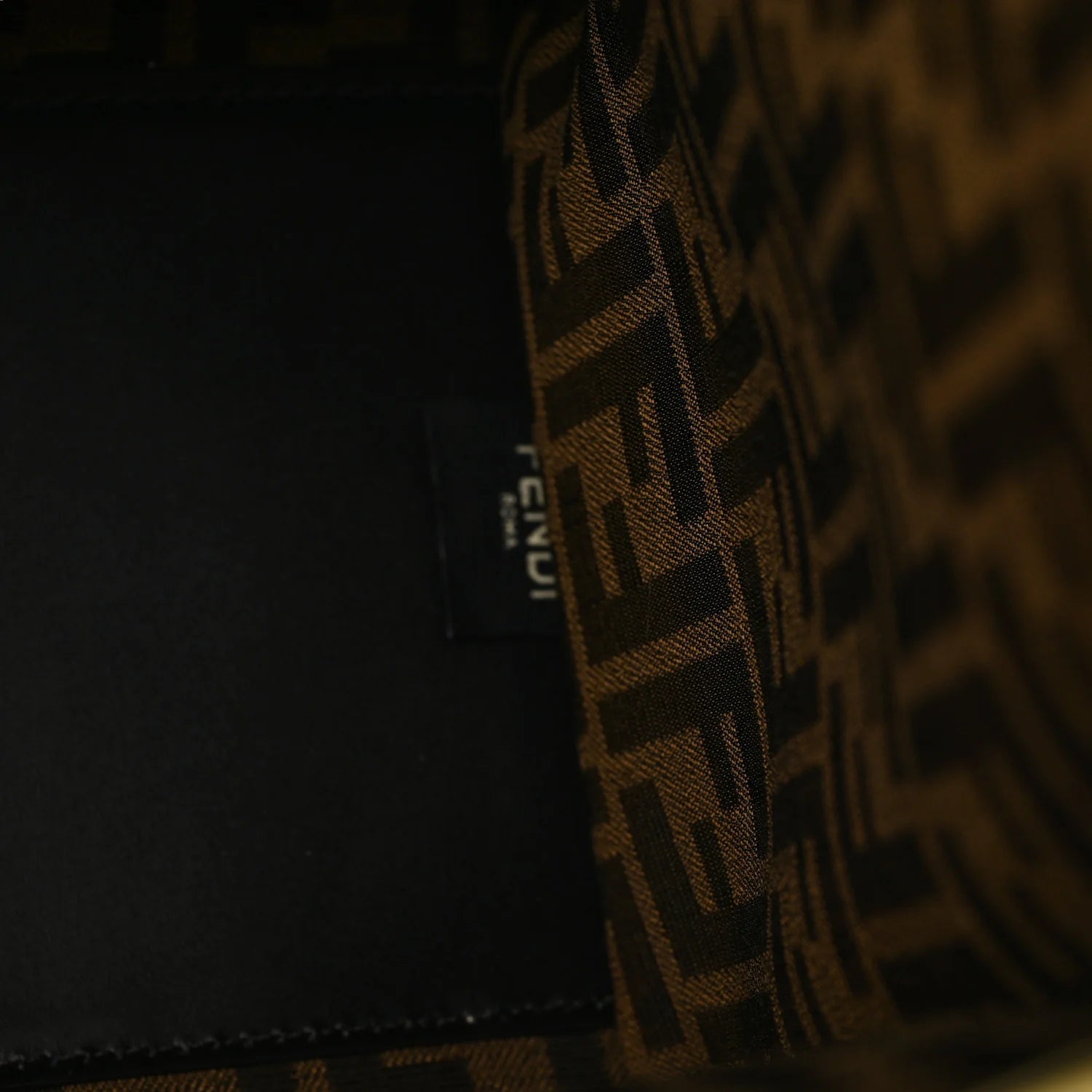 X VERSACE Calfskin Plexiglass Fendace FF Baroque Print Medium  Sunshine Shopper Tote Black Gold